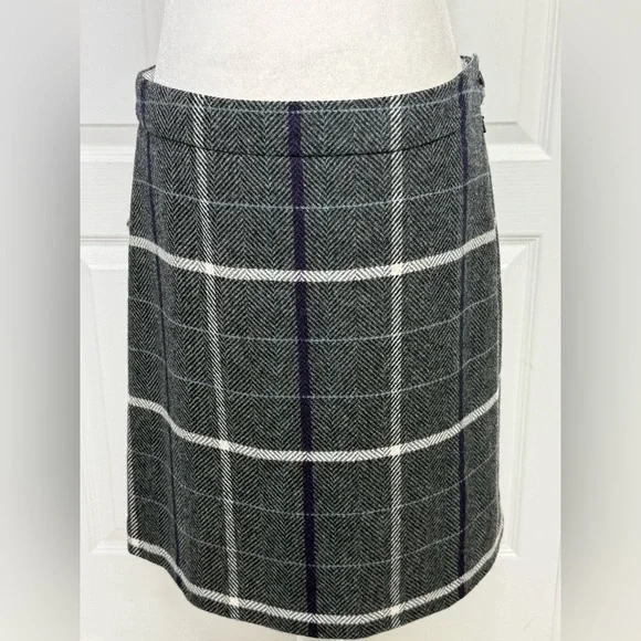 Brooks Brothers Wool Plaid Pencil Skirt Women’s Size 10 Gray 
 Plaid - Picture 8 of 9